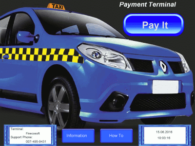 Initial screen of a payment terminal